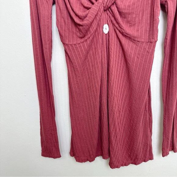 Free People Womens Large Ruby Tunic Long Sleeve Twist Front Open - Picture 8 of 14